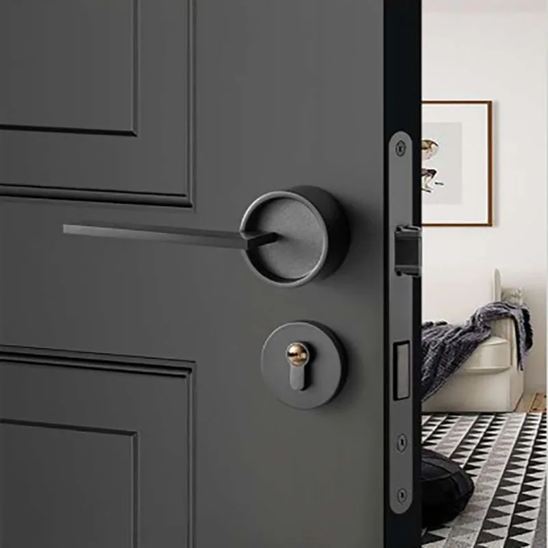 Оптовая продажа черная ручка из цинкового сплава в американском стиле бесшумная индивидуальная дверная защелка рычажный замок для