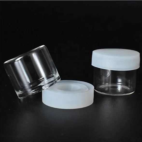 Concentrate Or Oil Containers, 6ml Clear No Neck Glass Concentrate Container with Silicone Cap