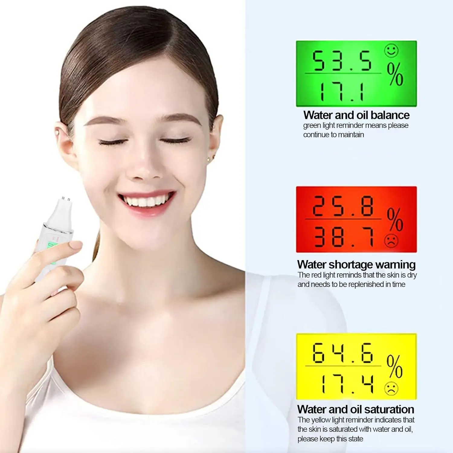 Best Selling Mini LCD Digital Precision Facial Skin Oil Content Analyzer Moisture Tester Skin Monitor Detector