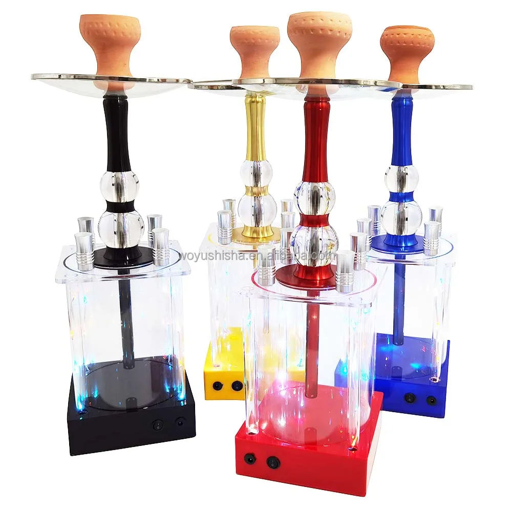 New Fashion Rechargeable Led Hookah Accessories Shisha Flavour Smoke 4 Hoses Shisha Buy Bamboo