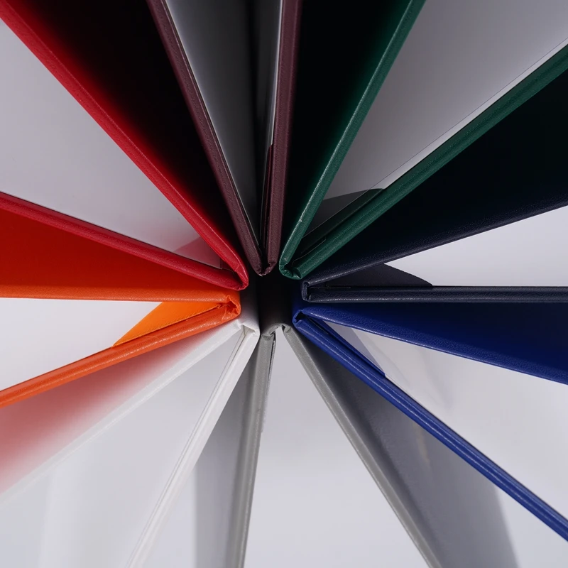 Gold Stamping Logo Leatherette Diploma Cover Holder White Navy A4