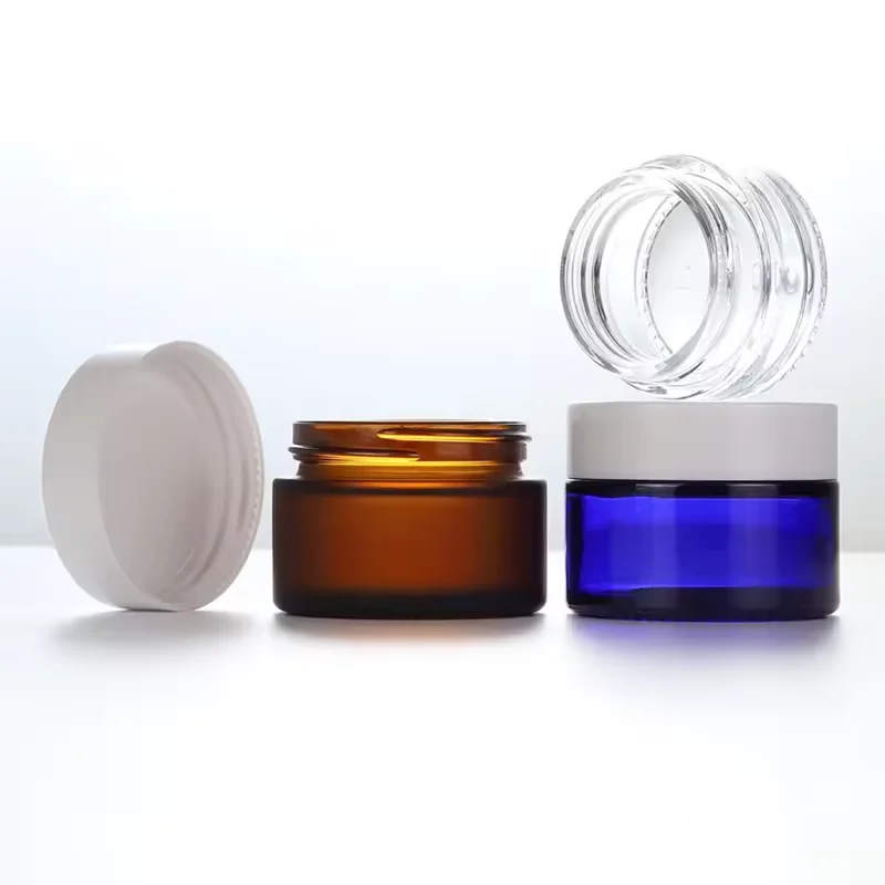 5g 10g 15g 20g 30g 50g 60g 100g Frosted Clear Amber Empty Face Cream Container Glass Cosmetic Jar manufacture