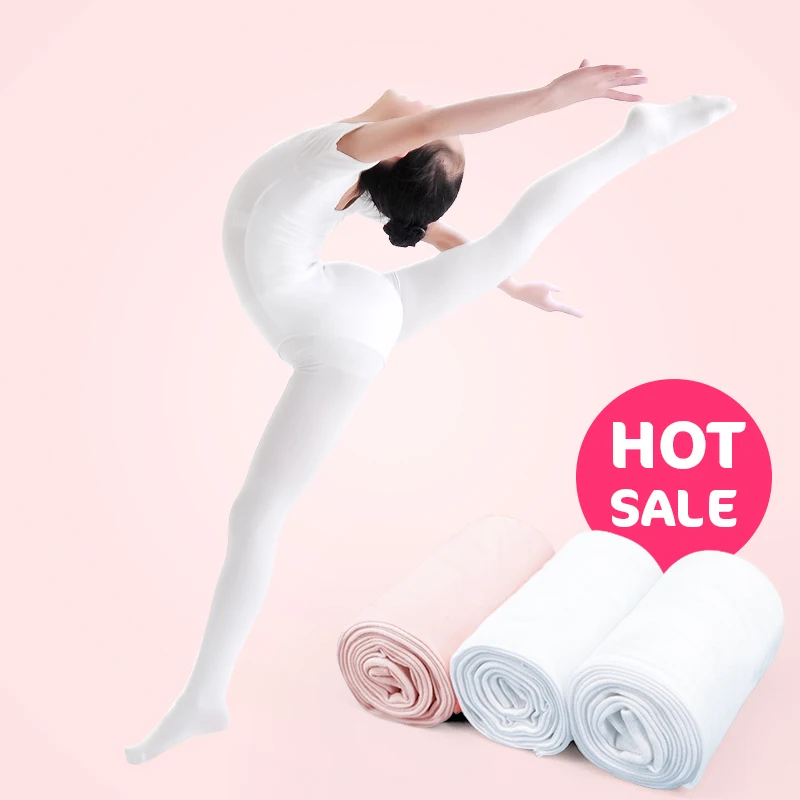 EULANT Collant da Balletto Bambina,90 den Calzamaglia Danza Ragazze,Spesse Calze Danza Classica Bambine,Opaca Calze per Ballerine,Bianco & Albicocca