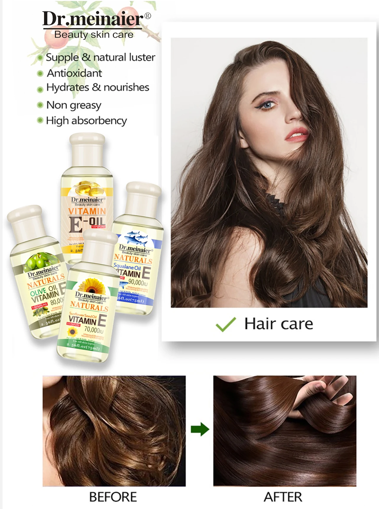 Oem Vitamin E Oil Natural Essential Oil Beauty Skin Care Whitening Massage Moisturizer Anti