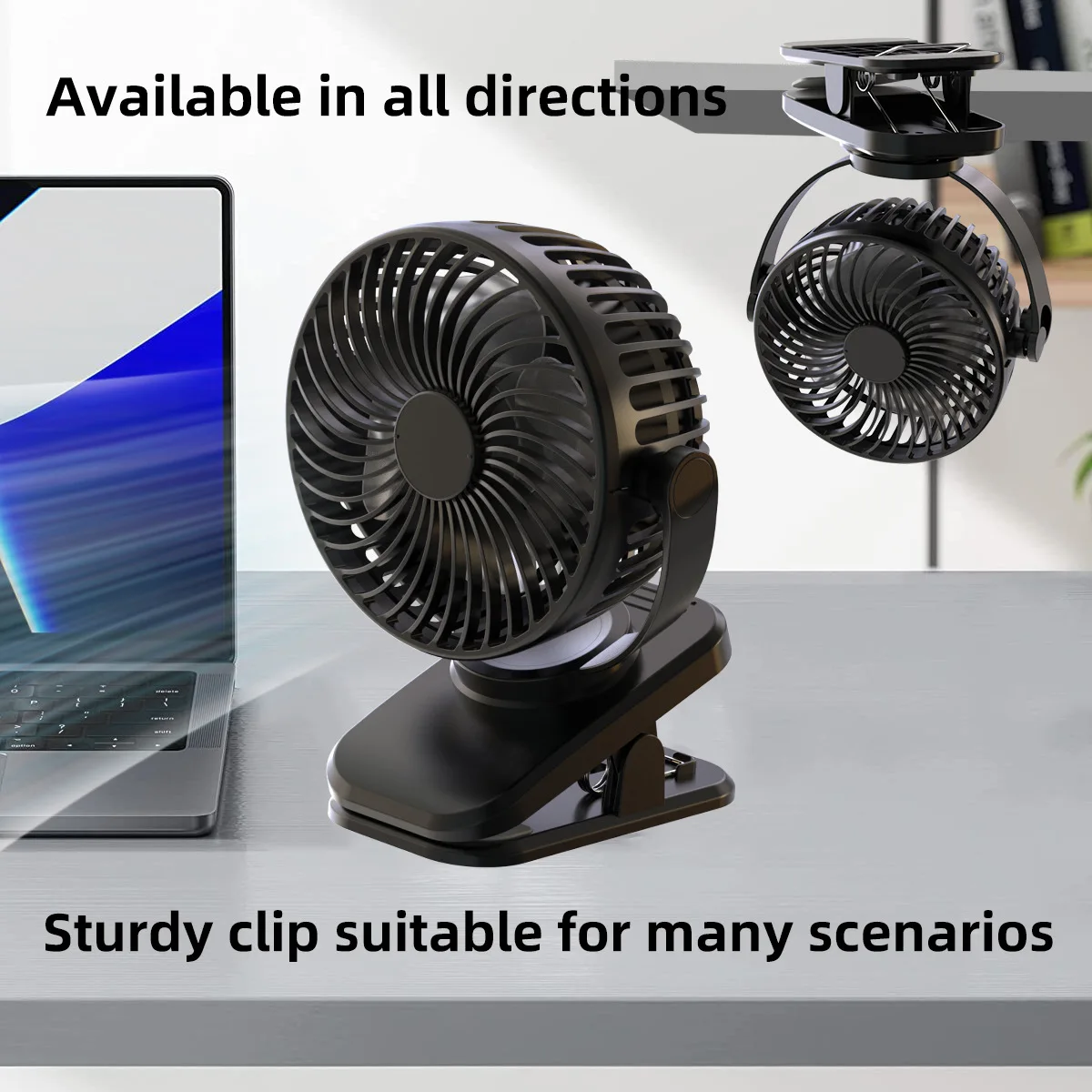 Mini Portable USB Rechargeable 5V Clip-on Fans Three-Speed Wind for Bunk Beds Car Desks Household Outdoor Hotels RVs