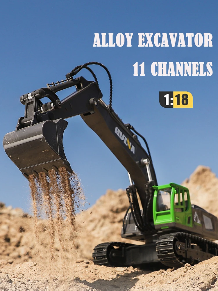 Excavator Toy Boys Excavators Metal Shovel Kids 1/18 Scale Vehicle Christmas Gifts Electric