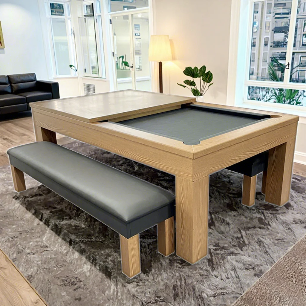 2025 Factory Custom Luxury Billiards Table 8ft 9ft Pool Table Oak Modern 3 in 1 Dinning Top and Tennis Top for Modern Home