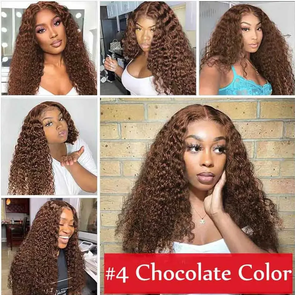 Peruka z naturalnych włosów lace front deep wave czekoladowa_voghion.com