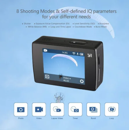 20fps Sports Xiaomi Yi Discovery Action Camera Yi Helmet Camera