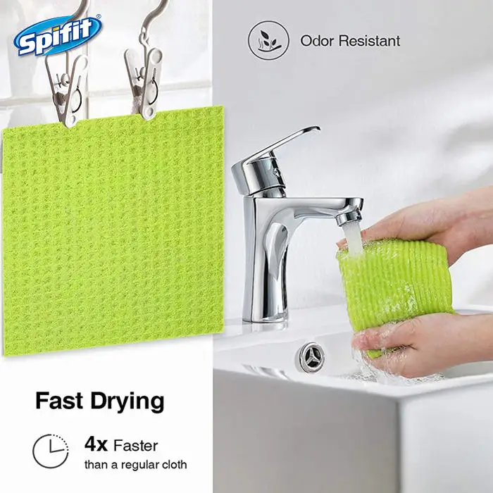 Customizable 80% Polyester 20% Polyamide Kitchen Dish Cloth Cellulose Sponge Cloth with Hook Direct Manufacturer's Bulk Supply