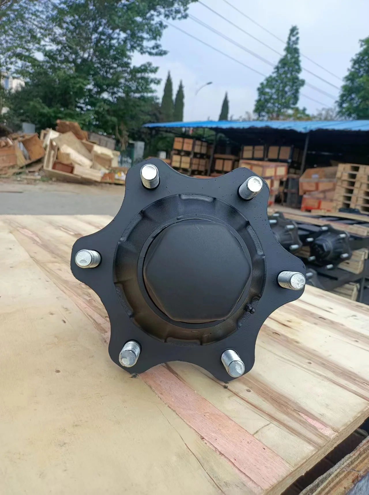 5 Ton Stub Axle 60 Mm Square Axle 6 Stud Unbraked Agricultural Trailer