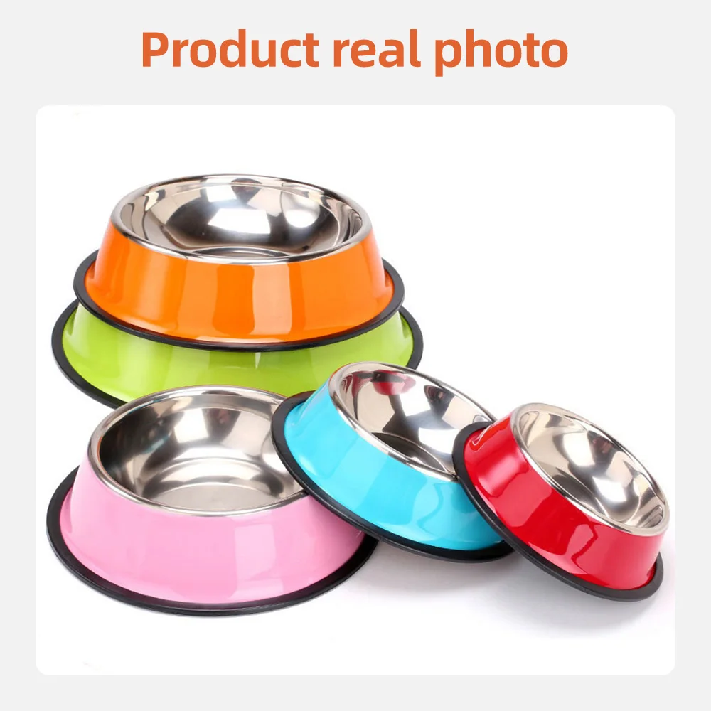 Wholesale Pet Food Container Non-slip Stainless Steel Pet Bowls for Ca - product detail 6
