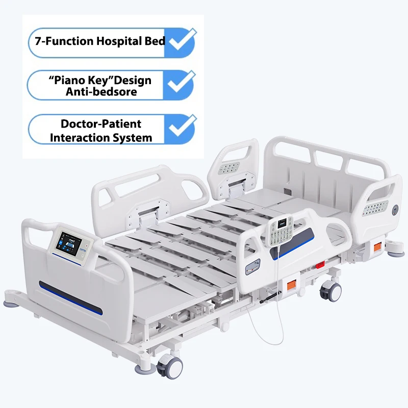 7 Function Anti-Bedsore Electric Hospital Nursing Bed For ICU Room