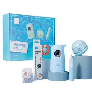 Electric Stationery Set Custom Logo Children   Accompanying Gift ThreePiece Set Automatic Pencil Sharpener Eraser Vacuum Cleaner