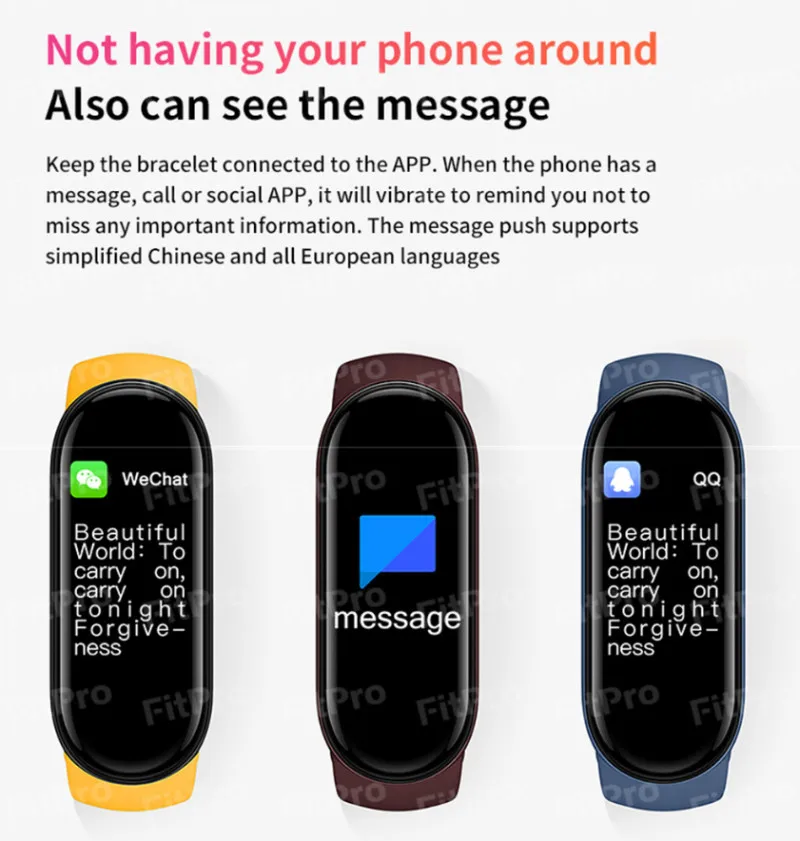 M6 Smart Bracelet Smart Watch 5 Colors Amoled Screen M6 Smartband Heart