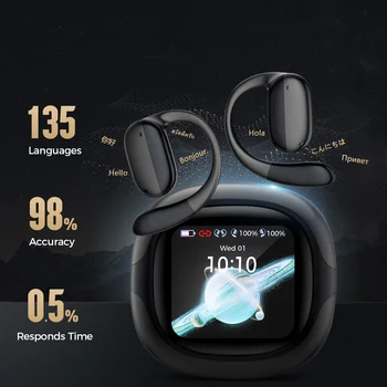 R1pro Ai Translator Earbuds Smart Touch Screen Translator Earphone 135 Languages Translator Earbuds Travel, Easy Communication