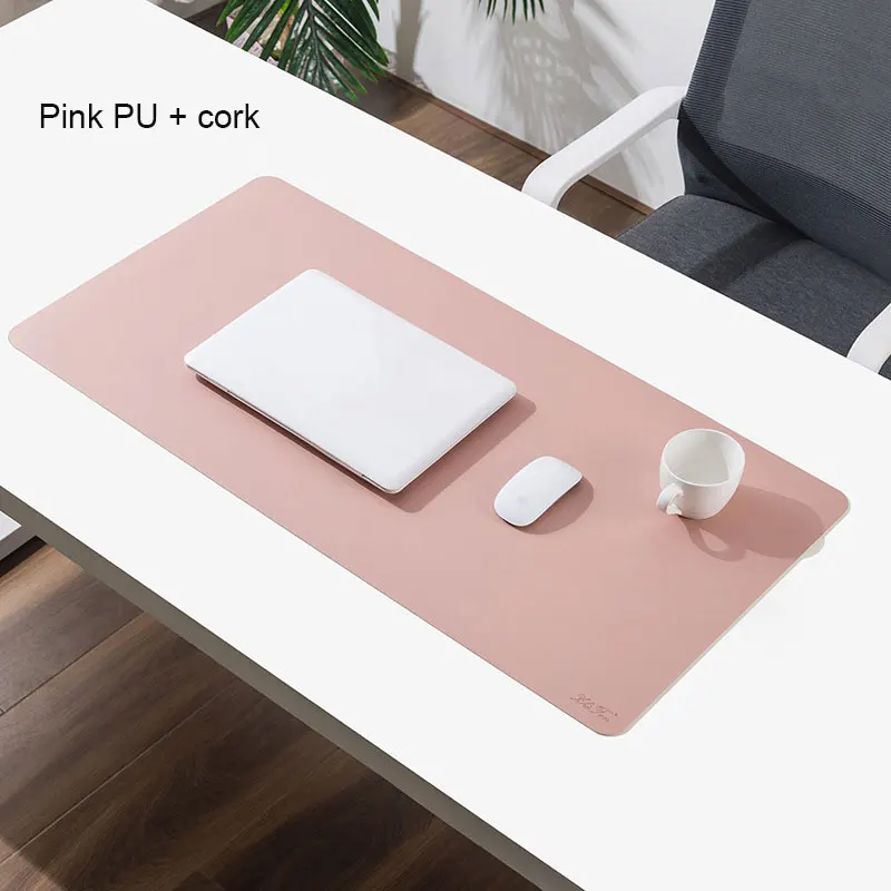 Tapis De Souris Rigide Fin En Cuir Synthétique - Base Caoutchouc Antidérapante - Gris, Pour Bureau, Gaming, Graphisme