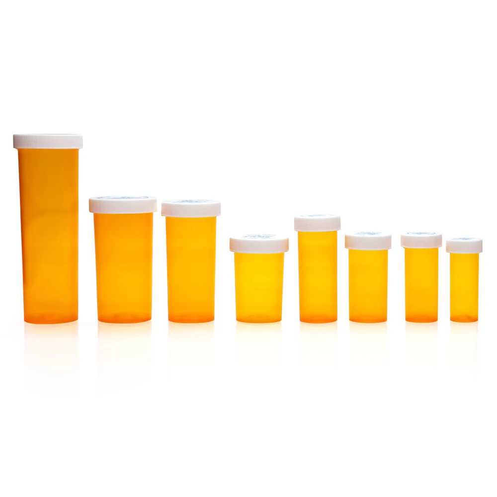 Апельсиновые пластиковые флаконы для крышек с принтом логотипа на заказ rx лекарство от 6 dram до 60 противоударные защитой