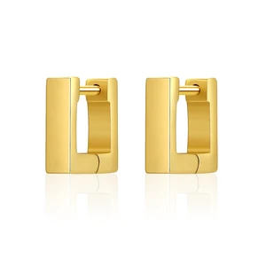 18K Gold Plated Minimalist Stainless Steel Earrings for Women Hypoallergenic Non Tarnish Daily Wear Jewelry Wholesale