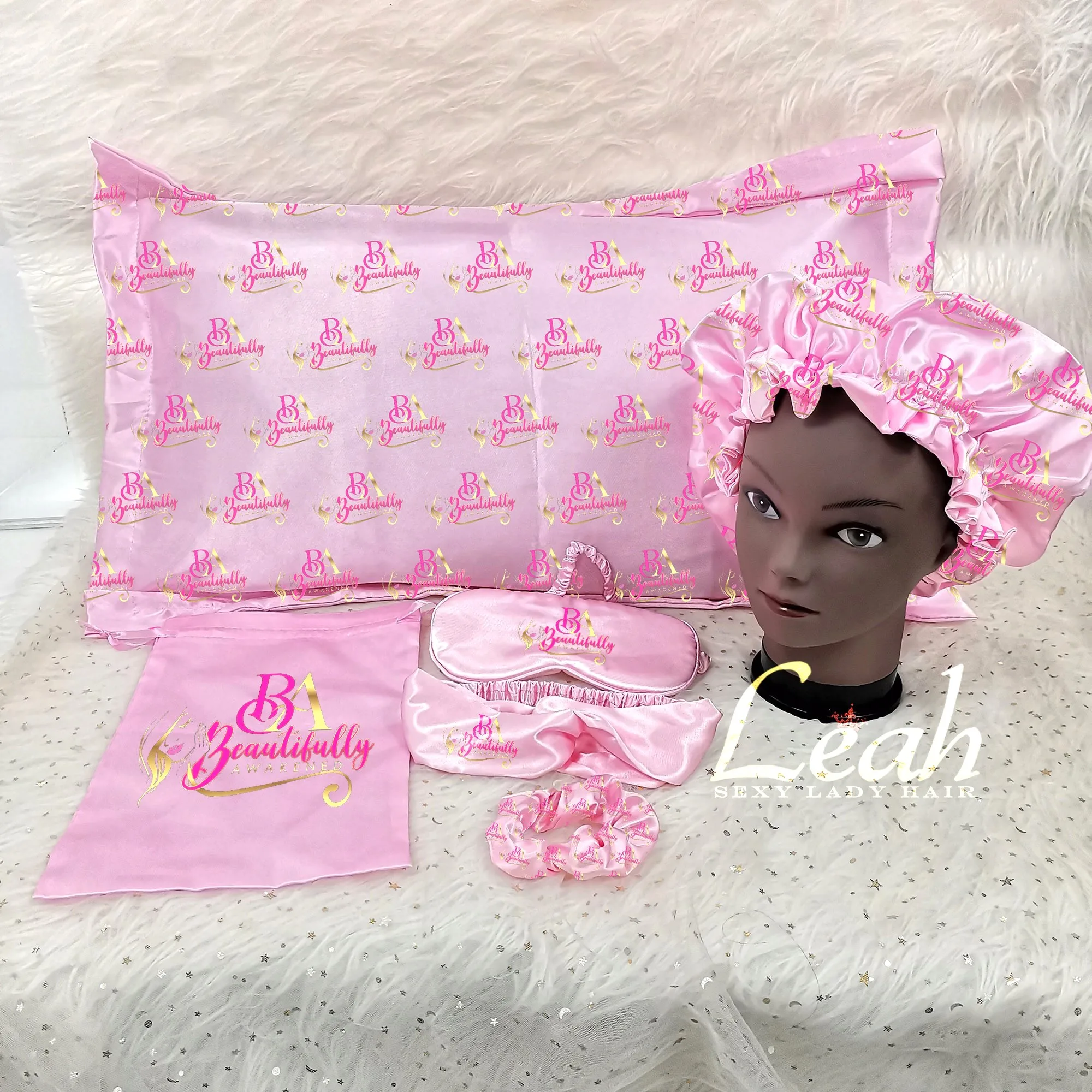 Sleeping Set Silk Cross Headband and Scrunchies Eye Mask 