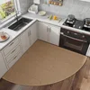 Alfombra tejida de goma - forma de abanico beige