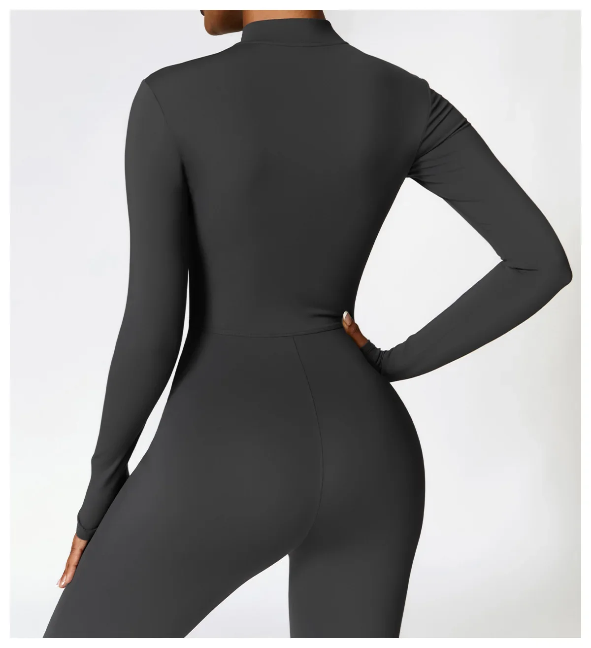 Yoke Custom One Piece Yoga Bodysuit Women Long Sleeve Fitness Jumpsuit