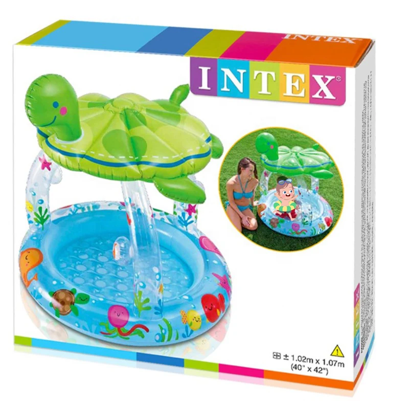 Intex Sea Turtle Baby Pool with Sun Shade #57119 
