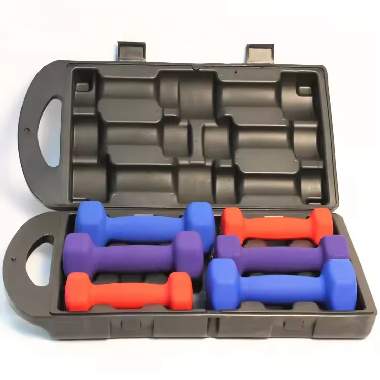 Home Gym Bodybuilding Dumbbell Suitcase Neoprene Hexagon Dumbbells Weights  Dumbbells Set