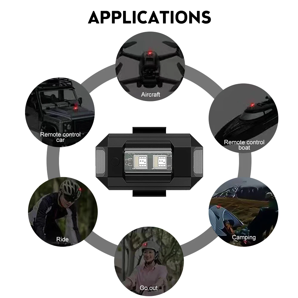 Mini Multi-color Aircraft Airplane Helicopter Night Drone Strobe Light Indicator Signal Light Motorcycle Riding Warning Lamp