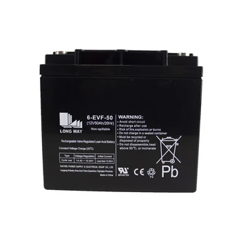 High Reliability 12V50Ah 6-EVF-50 AGM EVF Lead Acid Lead Gel Battery for Wheelchair UPS Lighting Power Tools