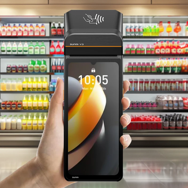 Terminal Portátil SUNMI V3 com Tela Sensível ao Toque, POS Móvel