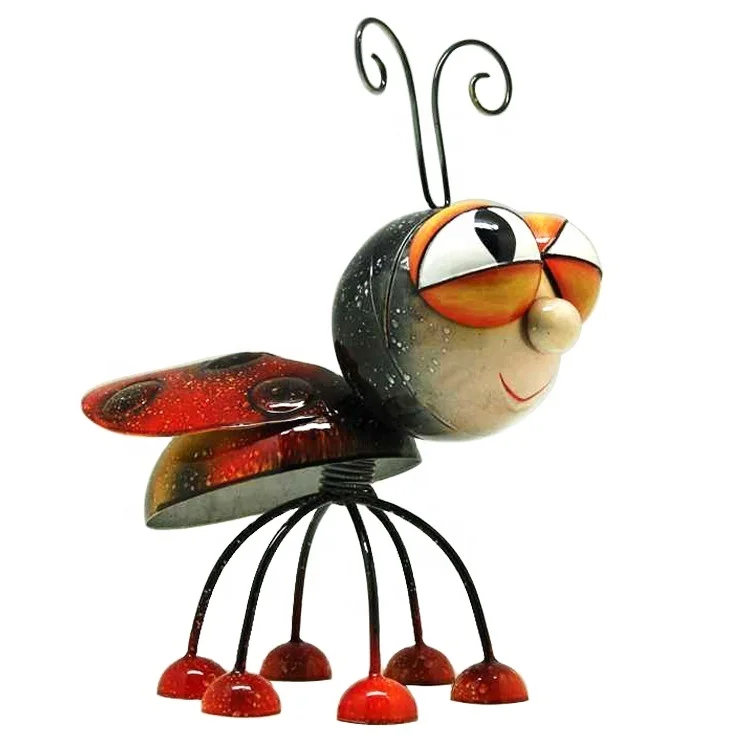 painted metal animal sculptures ladybug