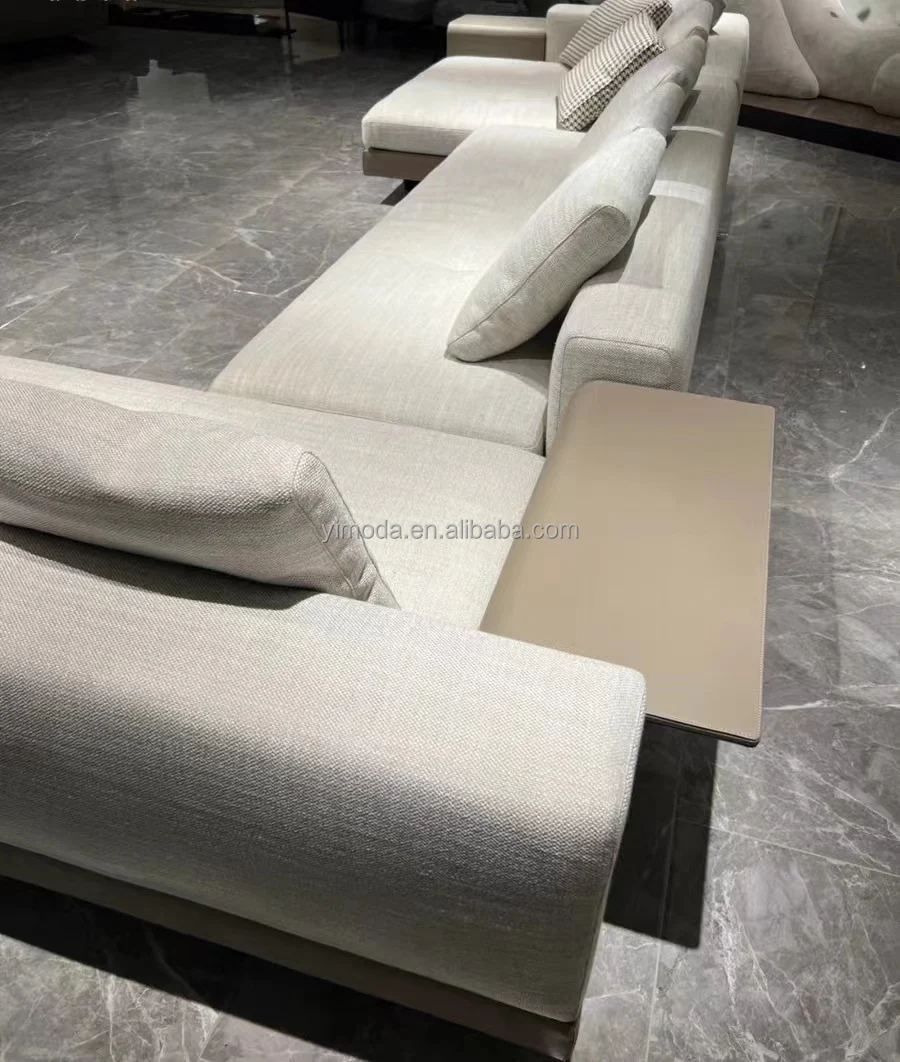 Picture of Modern Sectional Sofa with Chaise Lounge Fabric Sofa Upholstered ...