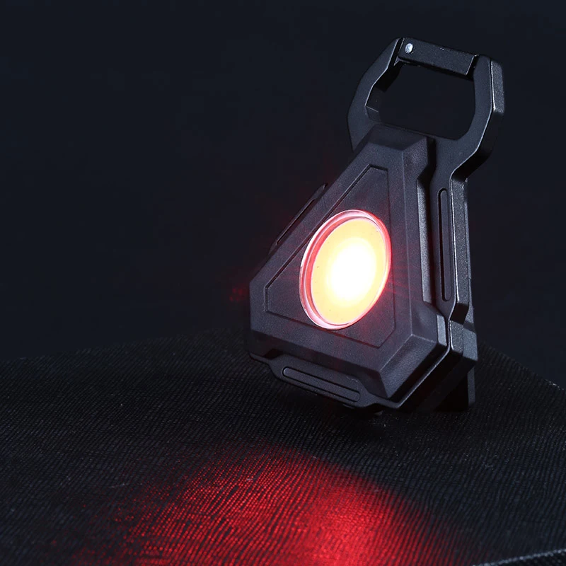 Triangle Strong Magnetic 24 COB Mini Recharge Torch Light COB Rechargeable Keychain Light with Bottle Opener Multi Function