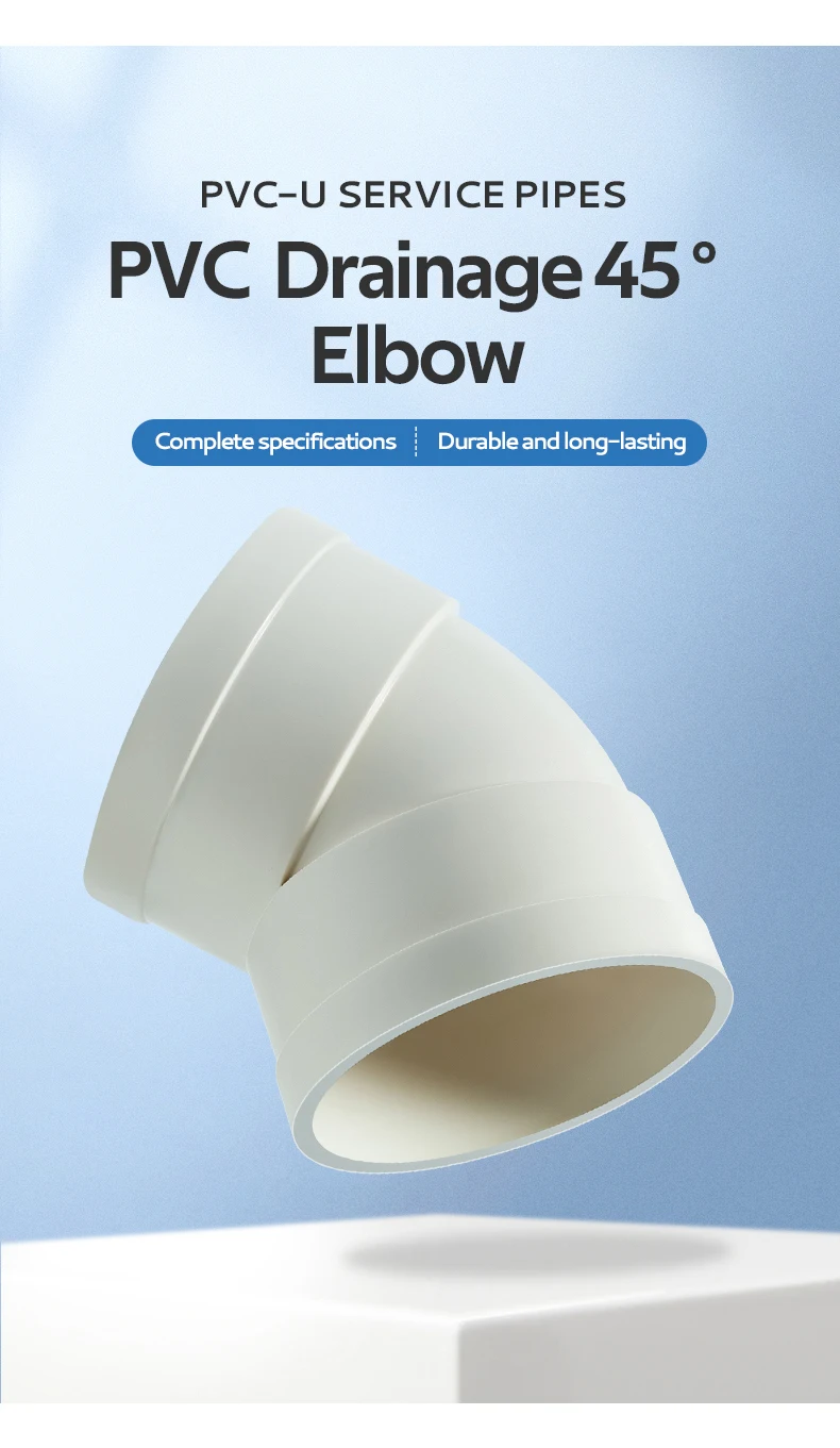 Plumbing Tube Pipe Fitting Plastic Pvc Hs Factory Manufacture 50mm200mm Customized White