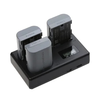 FB LP-E6 Lp-E6N USB Charging Intelligent LCD Triple Charger for Canon EOS 5DS R5D Mark III 3 5d Mark Iii 6d 7d 60d 60da 70d detail image