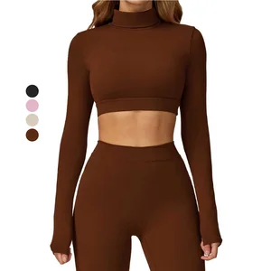 Custom High Quality Long-Sleeved Yoga T-Shirt Hollow Back Tights Solid Color Slim-Fit Quick Drying Breathable Sports Fitness Top