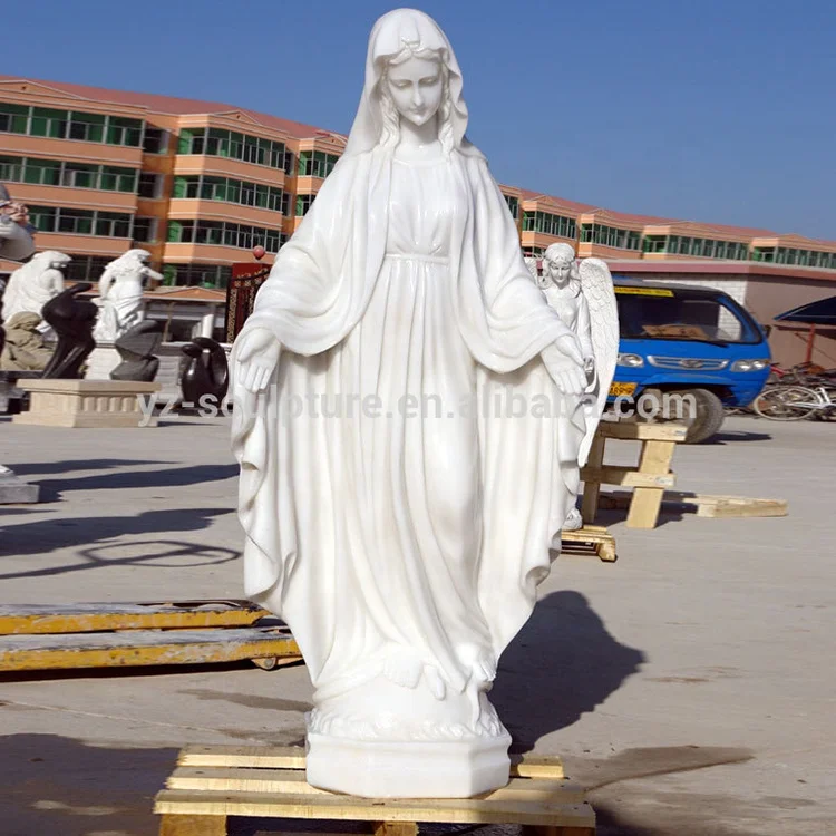 宗教的な石の彫刻、実物大の白い大理石の聖母マリア像| Alibaba.com