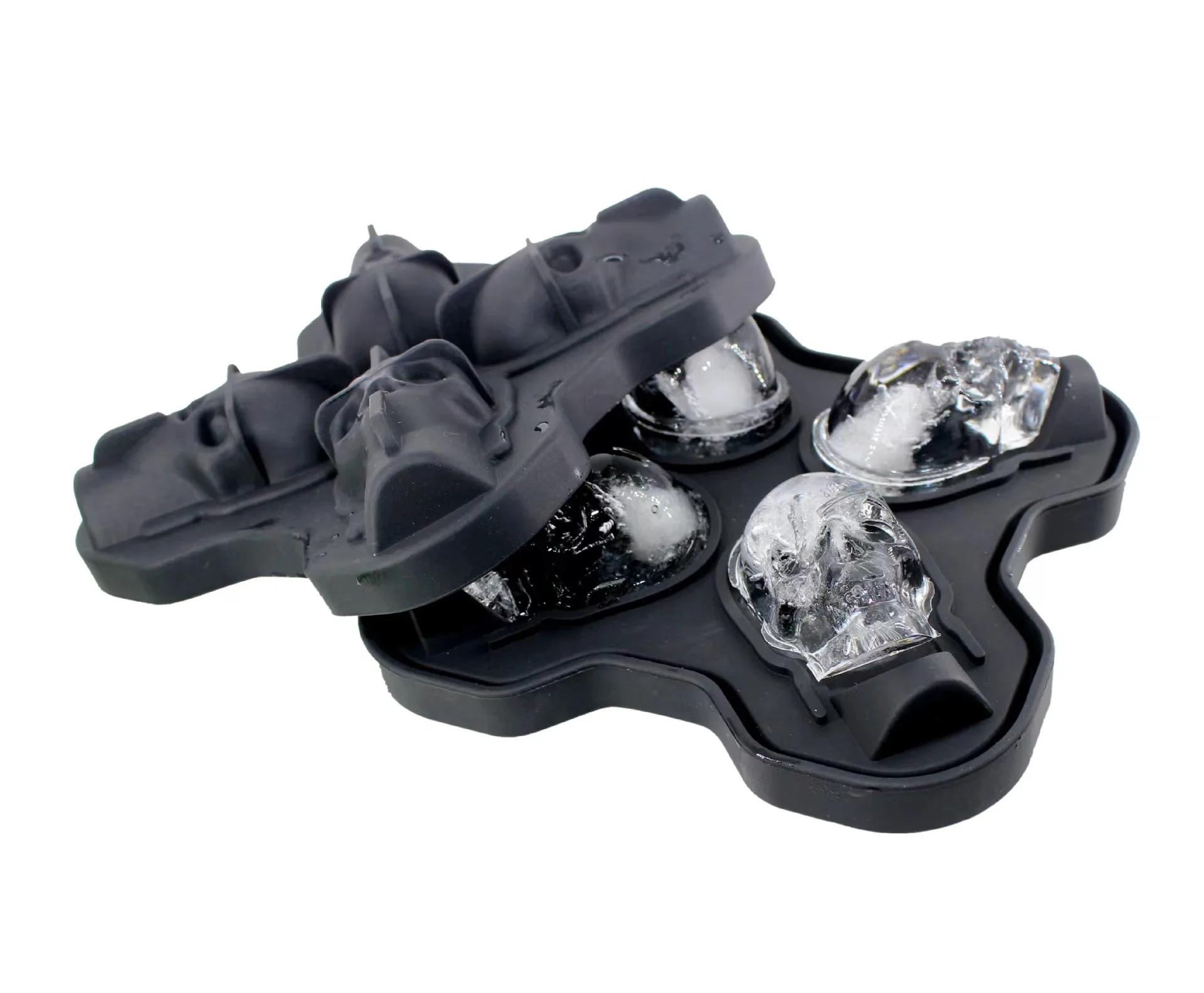 Форма для льда в виде черепа, поднос для костей, шариков, инструменты для торта, конфет, кухонные гаджеты, 4, 6 ячеек, 3D силиконовая форма для льда в виде черепа