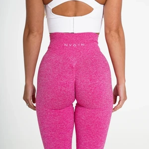 OEM Custom Activewear Wholesale Women High Waist Fitness Booty Yoga Pants Fuchsia Scrunch Seamless Leggings