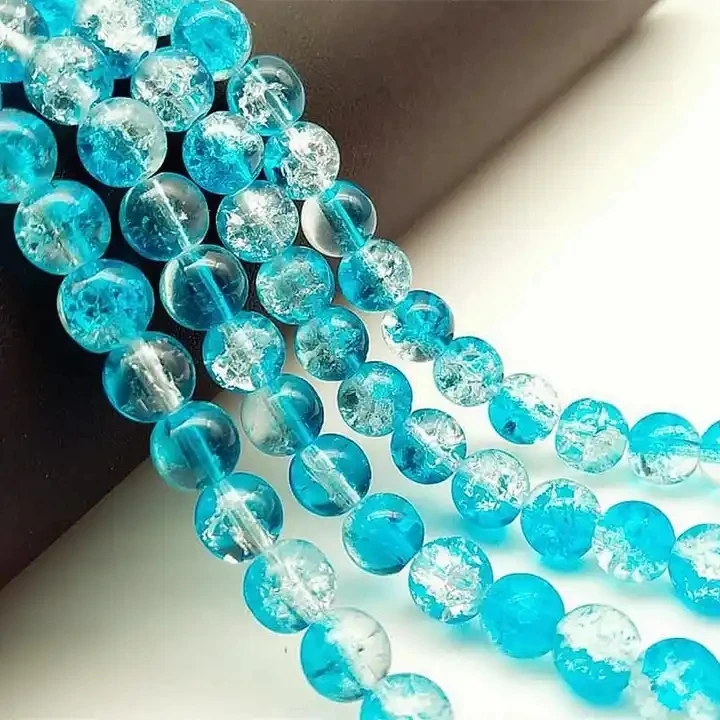 Factory Wholesale Mix Color Crackle Glass Beads Crystal Beads Crackle