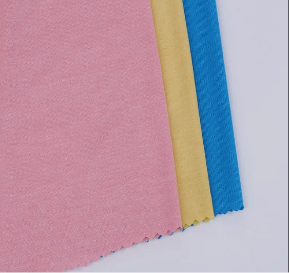 Popular 92% Rayon 8% Spandex Soft Elastic Knitting Single Jersey 4 Way Stretch Fabric for Underwear and T-shirts