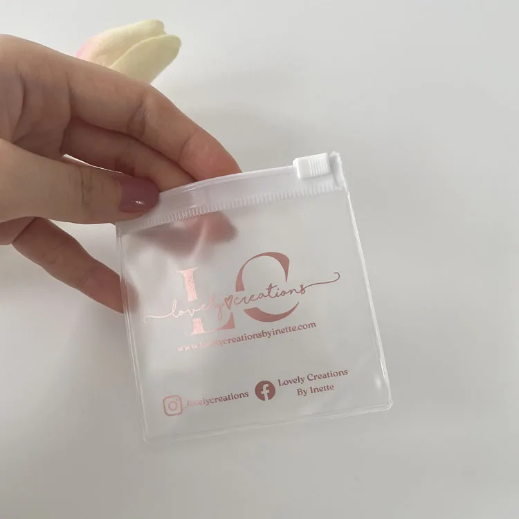 Custom Small Mini Size Clear Transparent Pvc Plastic Zipper Bag For Jewelry Earring Necklace