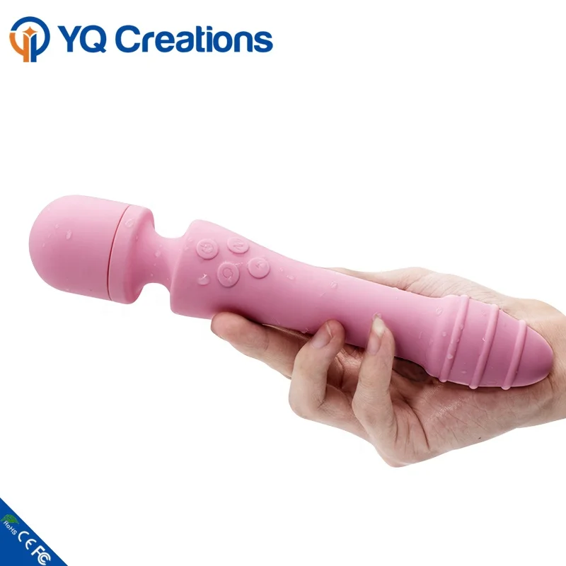 G-spot Heated Silicone Vibrator Wand Massager With Double Motors