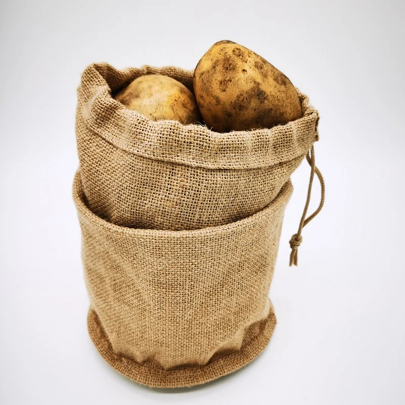 patatas ajo Juego de 3 bolsas de lino para guardar verduras cebolla organzabeutel24 
