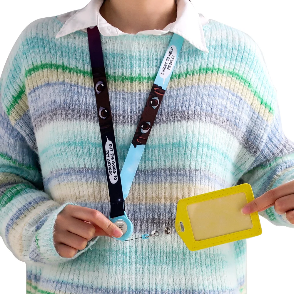Personalised Custom Metal Hook Printed Color Name logo Lanyards with Id Card Badge Holder