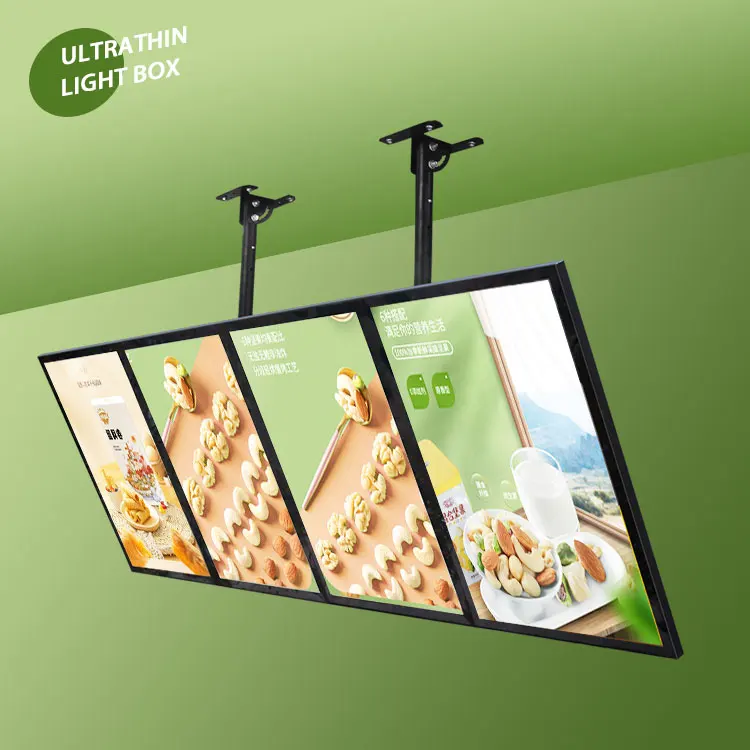 Restaurant hanging ceiling display desktop led menu poster frame board electronic display