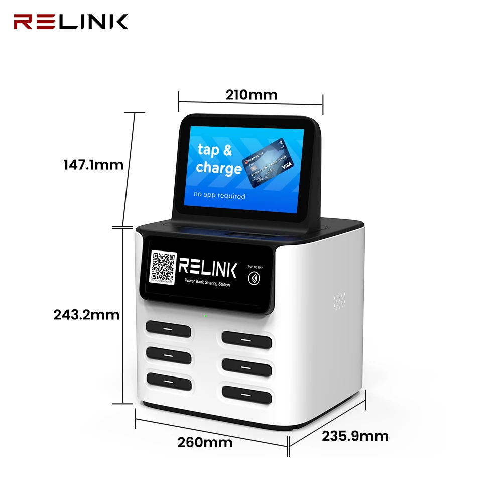 New Launched Power Bank Vending Machine 6Slots Pos Mobile Charging Station Power Bank Rental Station