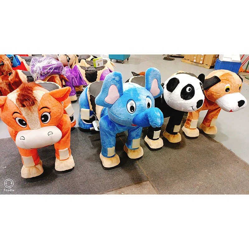 Spotlight Coin Operated Plush Walking Stuffy Animal Rides on Toy Animal Bear for Shopping Mall