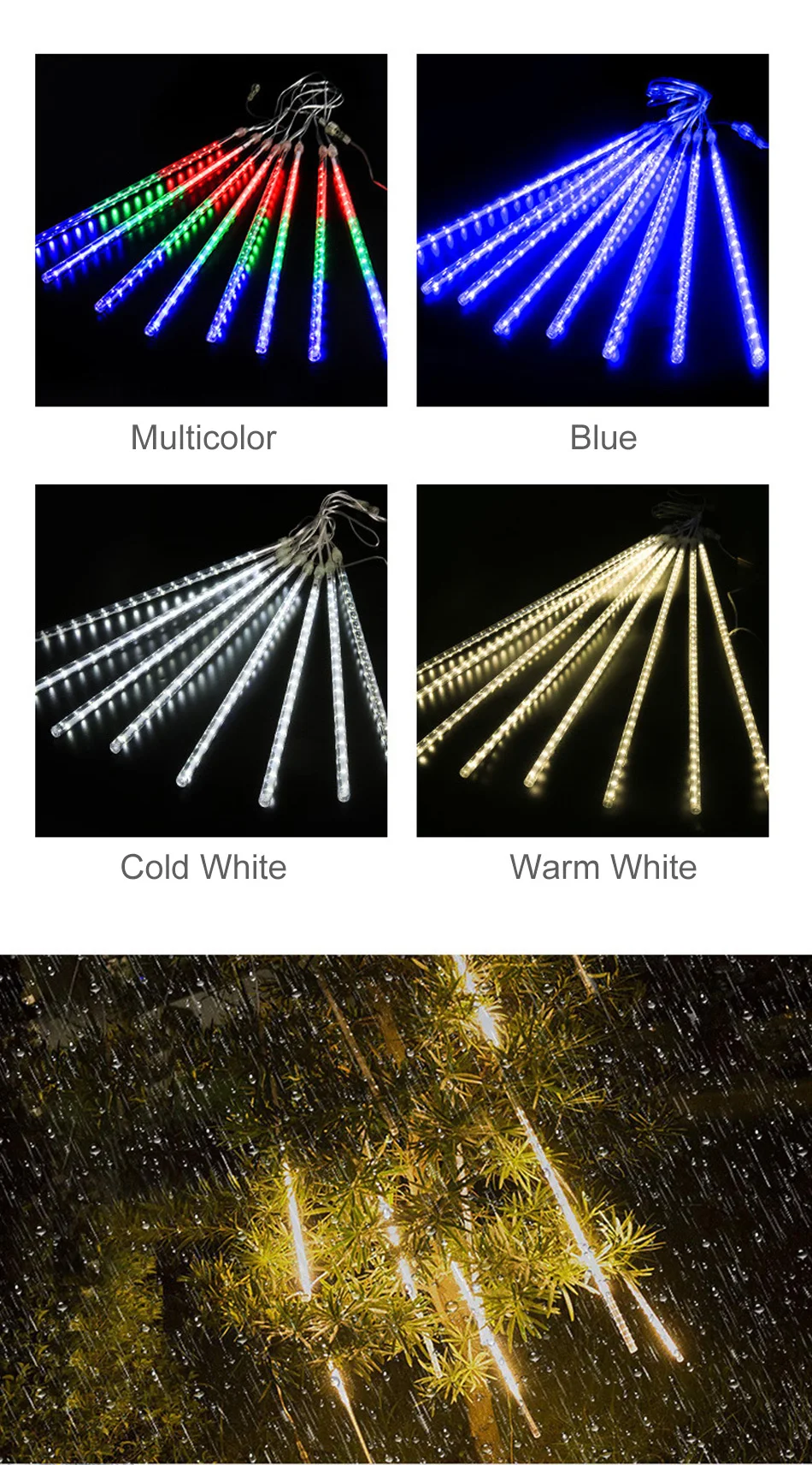 Led Meteor Shower Christmas Rain Lights Outdoor Meteor Shower Led Light